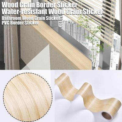 1 Rolle 5CM/10CM x 10M Holzmaserung Bordürenaufkleber Wasserdichter PVC Selbstklebender Abzieh- und Aufklebespiegelrahmen