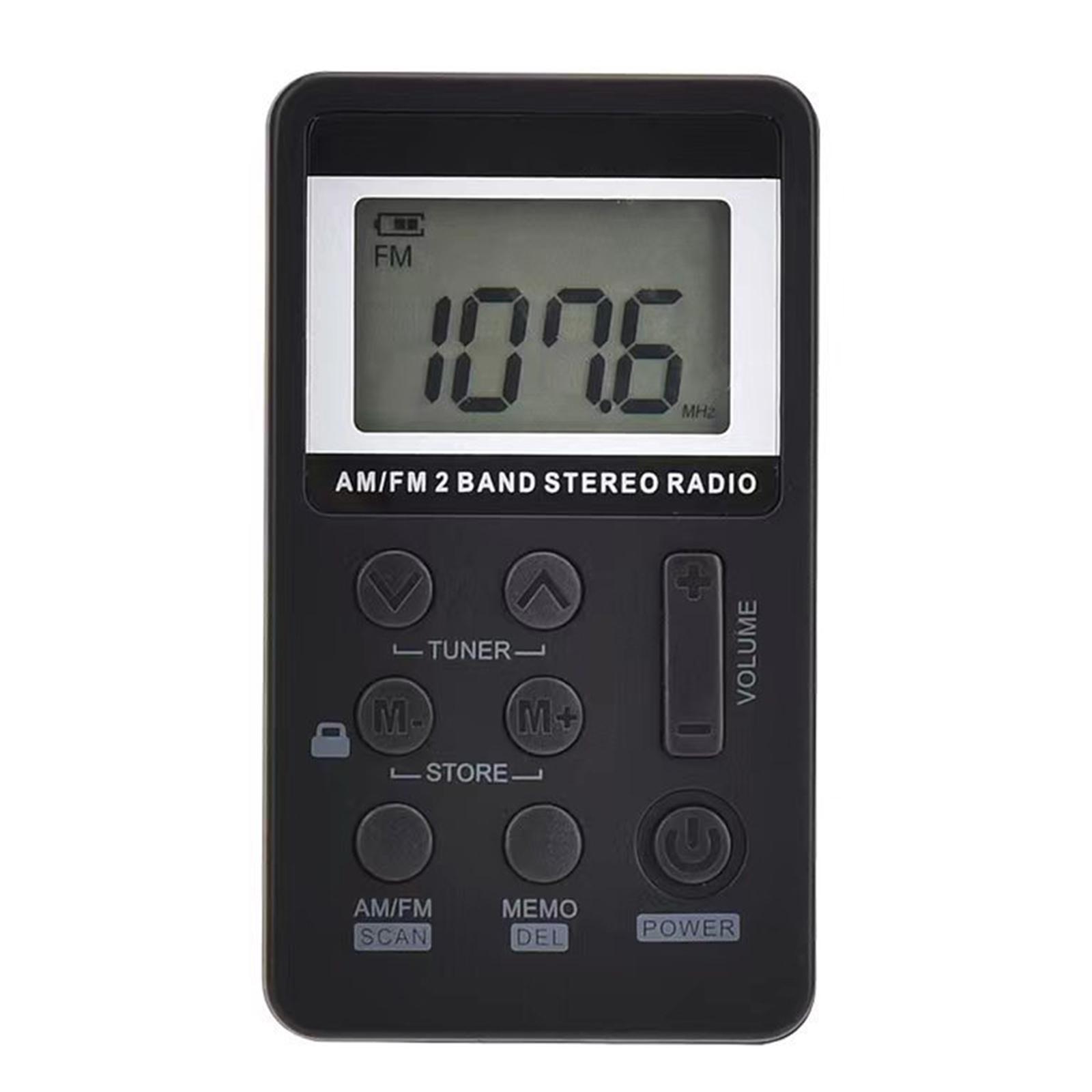 

Pocket-Sized LCD AM/FM Radio - Personal Listening with Earbuds and Rechargeable Battery Compact Design 1 чорний