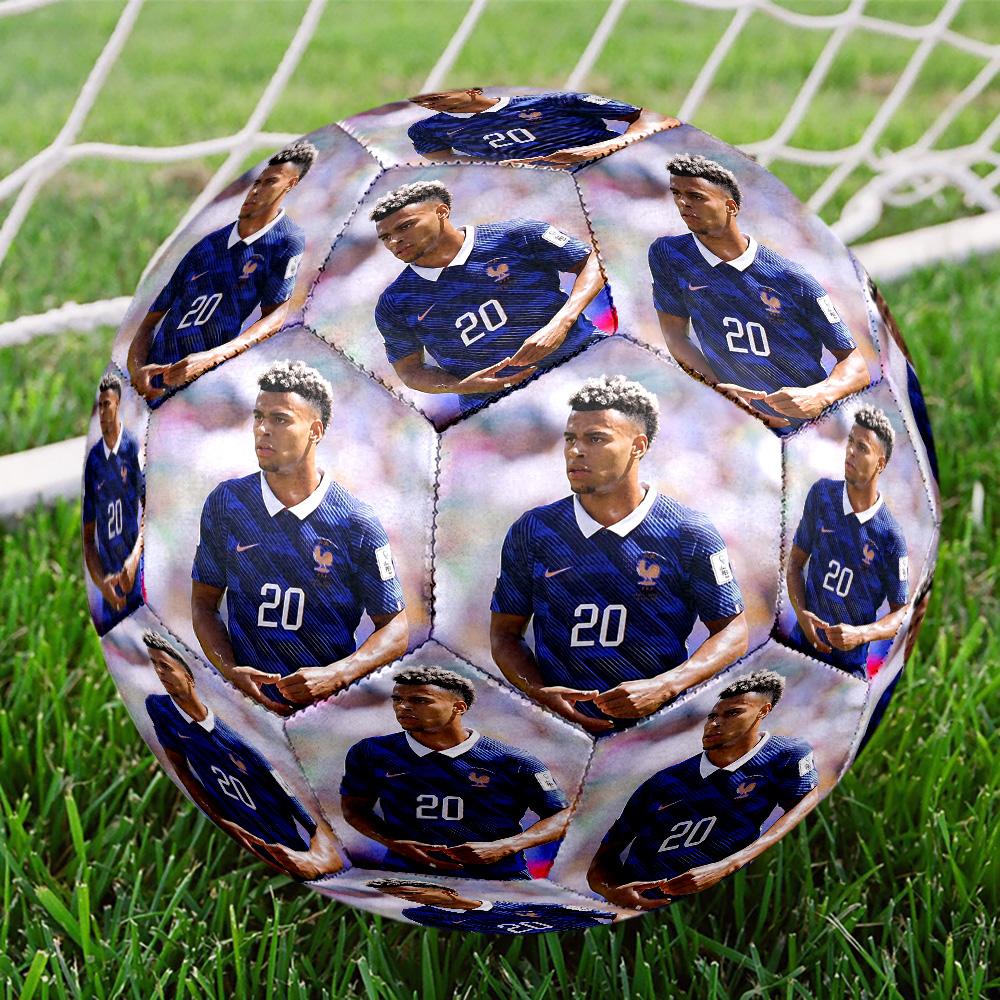 1pc France Football Player Field Size 5 Indoor Soccer Ball Colorful Machine Stitched PVC Competition Ready Durable High-Bounce. Q70679 Size 5