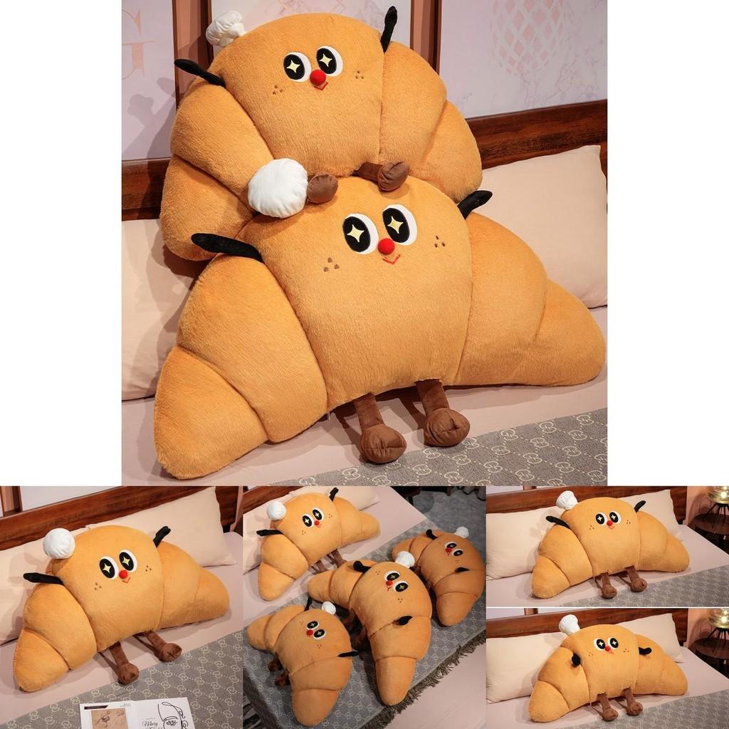 Cartoon Croissant Shape Cushion With Plush Cover For Bed Sofa Lounge