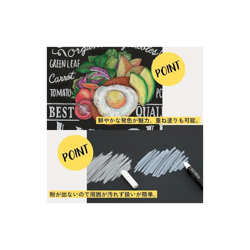 Raymay Fujii Blackboard Chalk, Pastel, Dustless, Water-Erasable, 24 Colors LBCP200