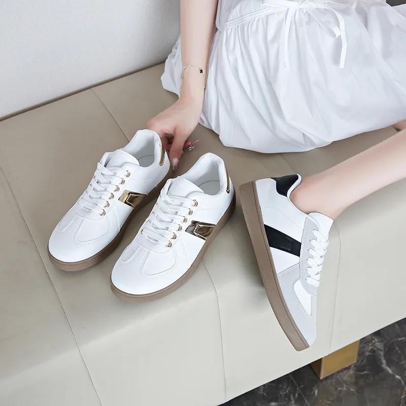 Fashionable Retro Trendy Low-Top Casual Women's Shoes Lightweight Simple Design Spring Summer New Arrival Rubber Sole PU Upper
