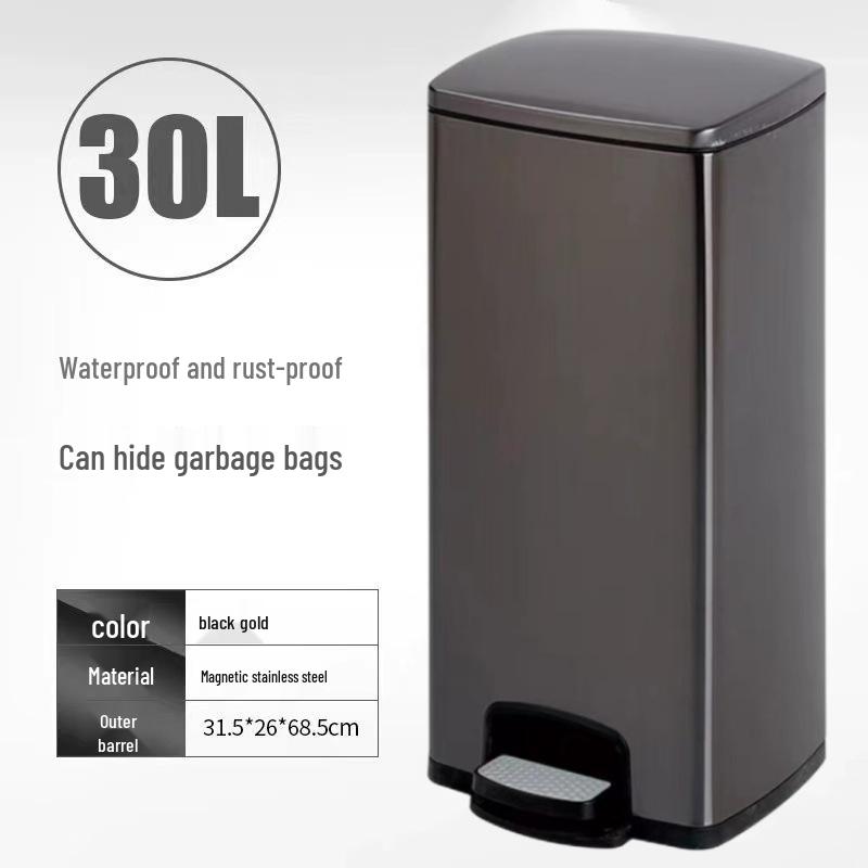Stainless Steel Foot-Operated Bathroom Trash Can