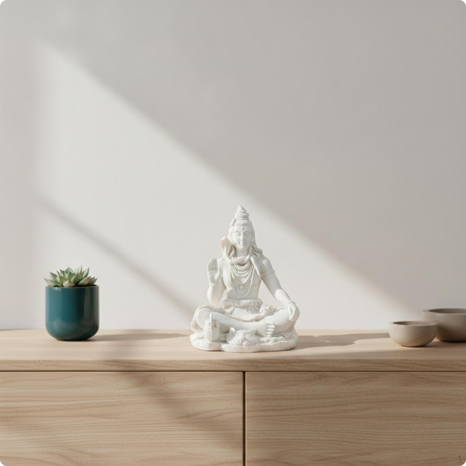 Shiva Statue Meditating Figurine Spiritual with Snake for Collectors, Meditation Room,