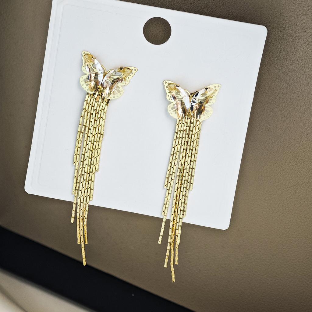 Sparkling Butterfly Tassel Earrings for Women with Unique Design