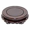 Round Wooden Flower Stand, Natural Ebony-Look Black Catalpa Wood, for Lotus Flowers, Buddha Statues, Display Shelves, Collectibles, and Bonsai (Size 3