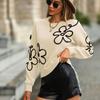 Women's Crew Neck Long Sleeve Knit Top Regular Fit Commuter Style Sweater