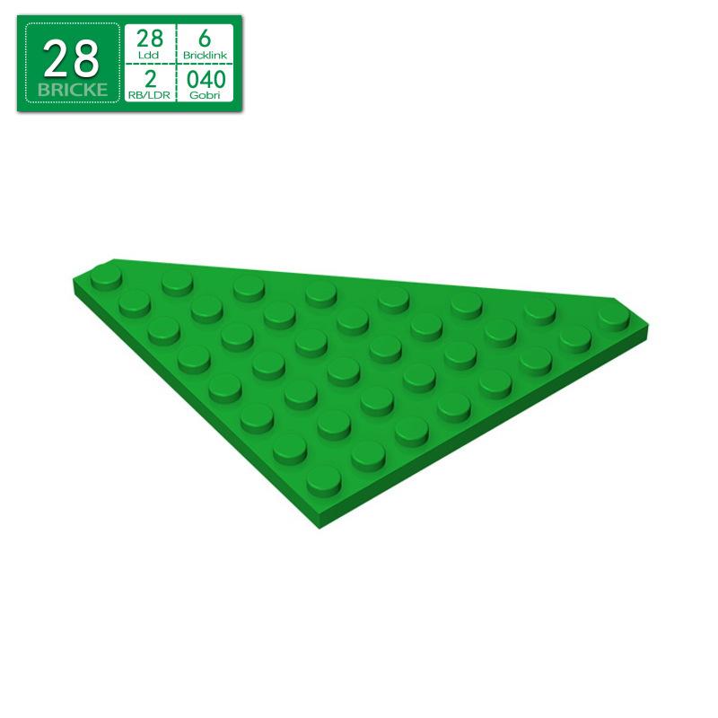 

BRICKE 8x8 Wedge Plate Compatible with LEGO 30504 – Building Block Accessories with Educational Value Single Piece зелёный