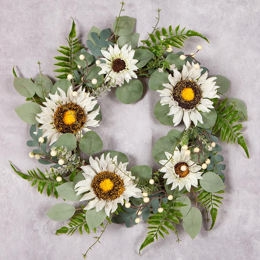 

Гирлянда для внутреннего кольца, семейного, свадебного, фермерского, праздничного украшения, искусственная гирлянда из подсолнухов 45CM