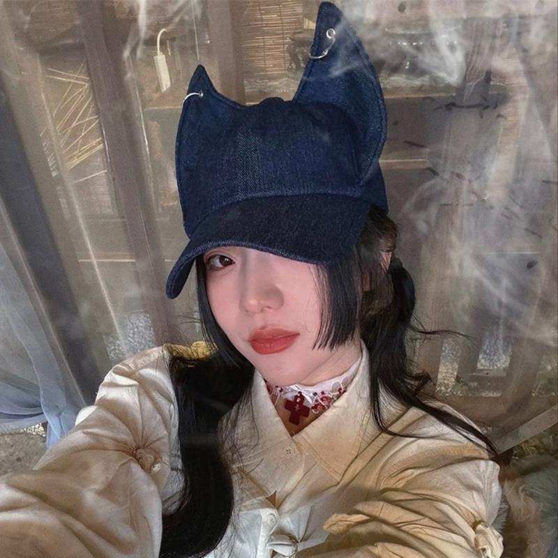 Unique Eared Hat Versatiles Baseball Hat Comfortable Baseball Hat Street Styles for Everyday Wear