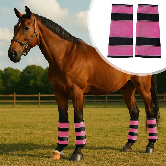2Pcs Horse Fly Boots Mesh Horse Leg Protectors Universal Horse Leg Wraps Fly Boots for Improved Safety from Fly Bites Reduces Stomping And Leg Fatigue