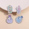 Cartoon Wishing Bottle Enamel Pins Marine Creatures Mushroom Planet Starry Bottle Brooches Lapel Badge Jewelry Gifts for Friends