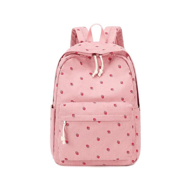 

Подросток Девочка школьная сумка начальная школа старшая школа вельвет клубника принтованный компьютерный рюкзак рюкзак женский