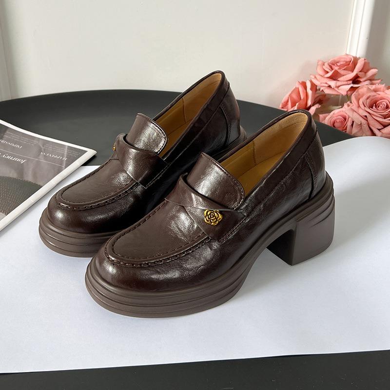 Inner height increase cm Camellia high heel thick sole women's new small casual single shoes small size