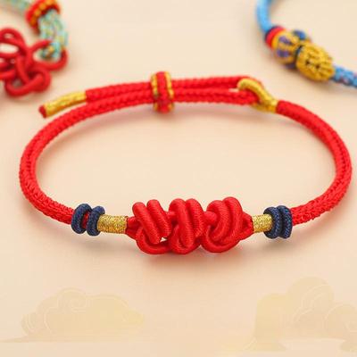 Pulsera de Cuerda Roja Nudo de la Suerte Hecha a Mano para Hombres Mujeres Mejores Amigos Amistad Pulsera Ajustable Joyería Amuleto Regalo