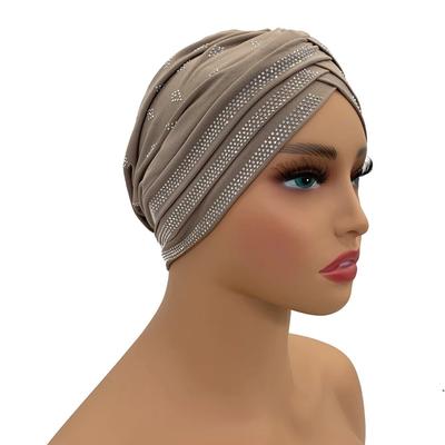 Casquette Turban pour femmes musulmanes, diamants
