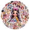 50PCS Cute Doll Little Girl Stickers Decoration Suitcase Scrapbooking Phone Laptop Stationery Kid's Toy Sticker
