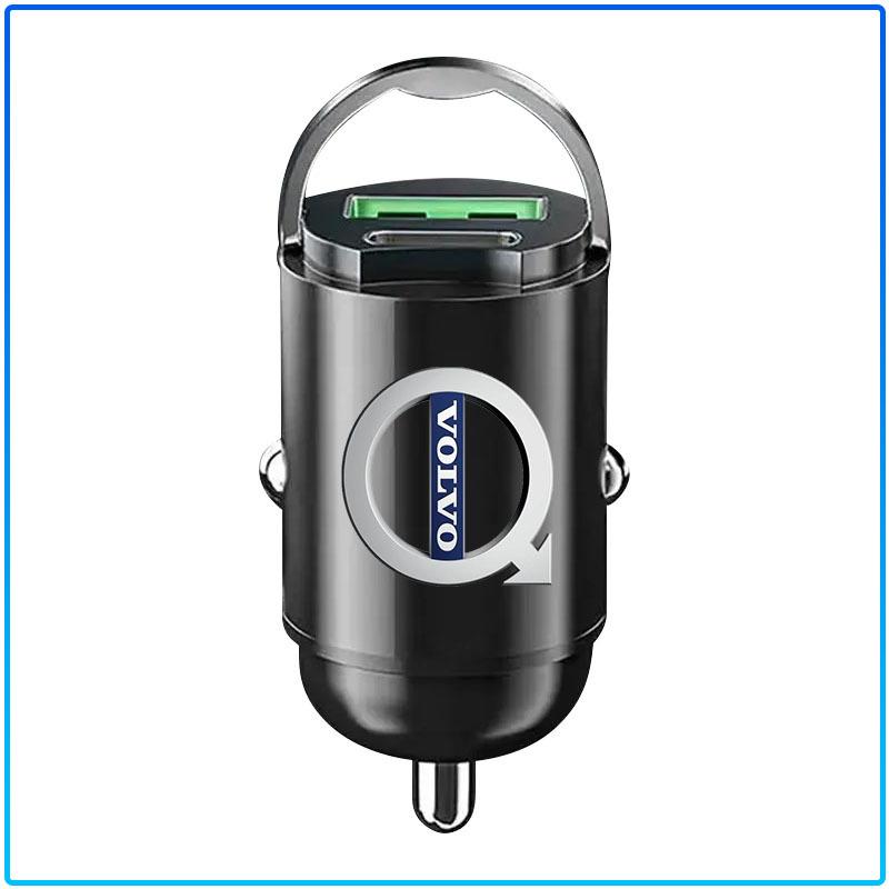 Mini Car Charger 12-24V Lighter Fast Charging Car USB Type C Charger For Volvo XC60 XC90 S60 S80 S40 V40 V60 V70 V50 XC70
