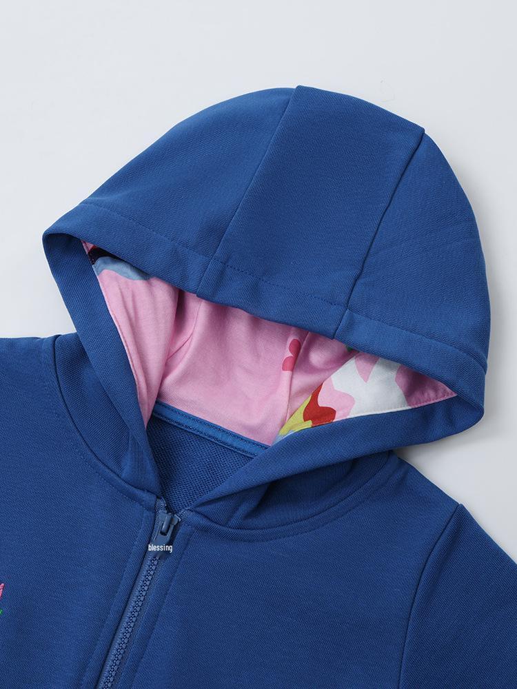 European Girls' Hooded Zipper Sweatshirt for Autumn/Winter