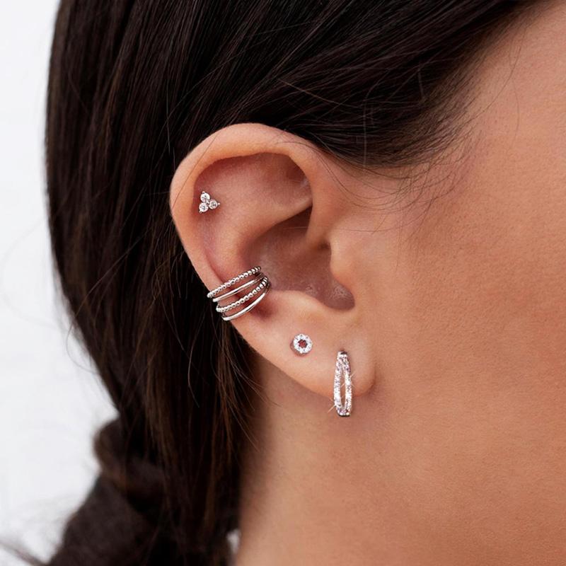 925 Silver Earrings for Women Small Hoop Huggie Cubic Zirconia Hypoallergenic Lightweight Hoops Earring Jewelry Gifts