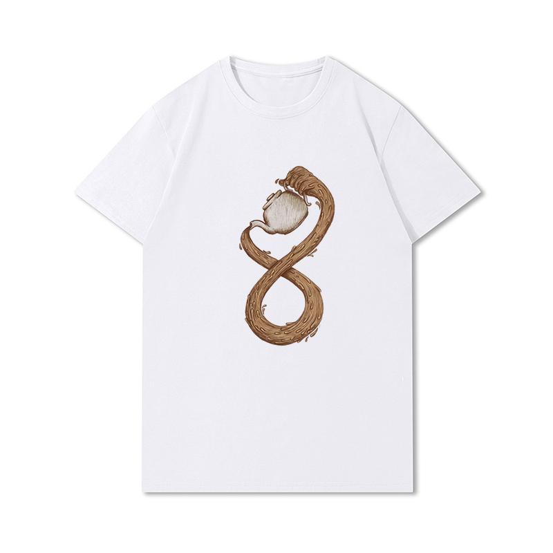 S-3XL 100 Fantasie Harajuku Grafica Estiva Bianca Magliette Donna Stampate Casual Maniche Corte Top Girocollo