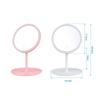 Rechargeable Round Makeup Mirror with L-ED Light Screen Switch Detachable Base Desk Makeup Mirror