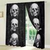Three Wise Skulls Printed Curtain for Home Decor - Rod Pocket Window Treatment for Bedroom, Kitchen, Living Room