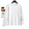 Men's Fleece-lined Double-sided German Velvet Warm Round Neck Long Sleeve Base Layer - Versatile Solid Color Innerwear for Autumn/Winter 2025.