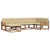 Outdoor Sofa Set with Cushions 6 Pcs Natural and Beige