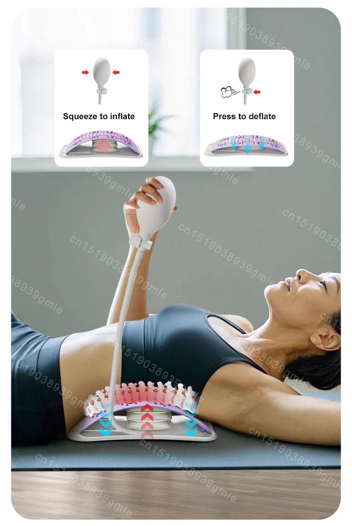 Airbag Back Stretcher Device Spine Correction Support Adjustable Lumbar Cervical Muscle Relax Waist Neck Back Massager Traction