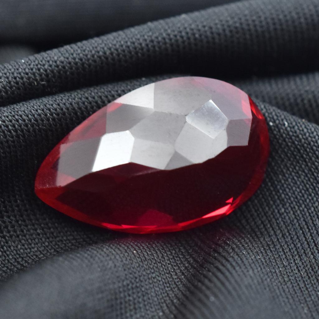 Ring Size 21.40 Carat Natural Red Ruby CERTIFIED Pear Cut Loose Gemstone