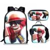Bloxfruits Primary School Schoolbag Three-Piece Cartoon Backpack Combination Set Diy