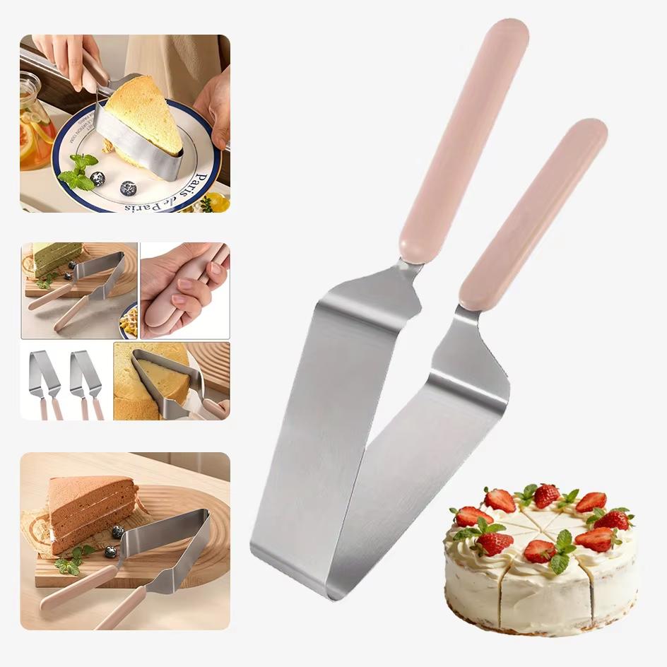 Stainless Steel Cake Divider Cake Slicer Cutter Triangle Cake Cutter Double Handle Design Strong Durable Easy to Clean Size