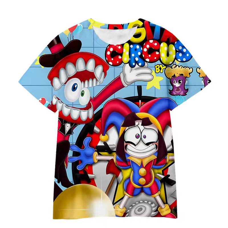 Niesamowity Cyfrowy Cyrk Koszulki Anime Niesamowity Cyfrowy Cyrk Dzieci Cosplay Koszulka Drukowana 3D Dla Chłopców dziewczęca koszulka