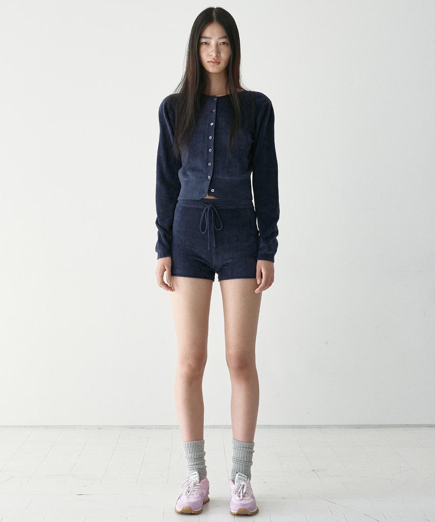 SIO Knitted Mini Shorts Navy