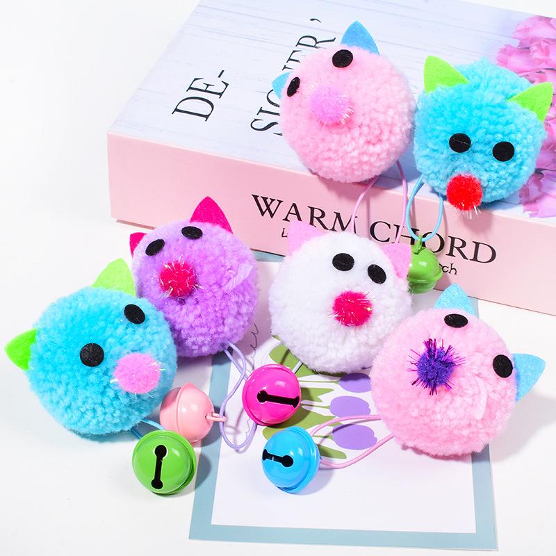 Cat Toy Plush Mouse Cat Toys Interactive Self-hi Teaser Cats Toy with Bell Wool Ball Mouse Toys for Cats Scratching Pet Supplies