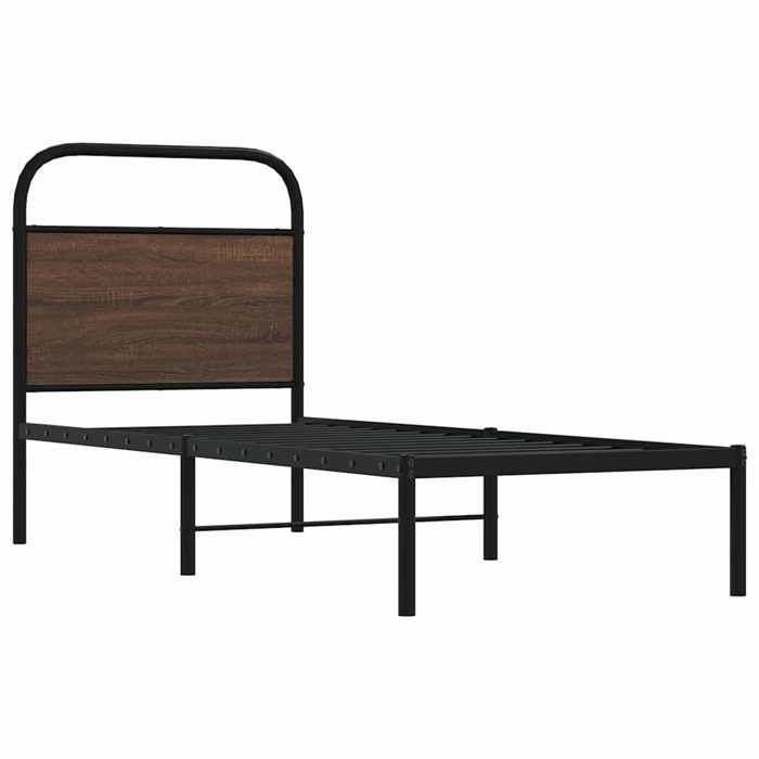 VidaXL Bed Frames Without Mattress 75x190cm Brown Oak Engineered Wood, Bedroom Furniture, Single Bed, Bed Base, 4100297