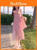 French Elegance Floral Embroidered Sleeveless Dress For Summer Casual Wear