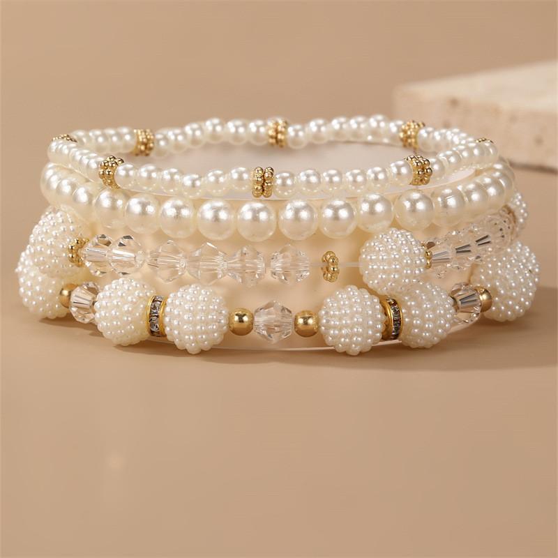 Bohemian Fashion Elegant Pearl Beaded Bracelet Set For Women Gift Jewelry