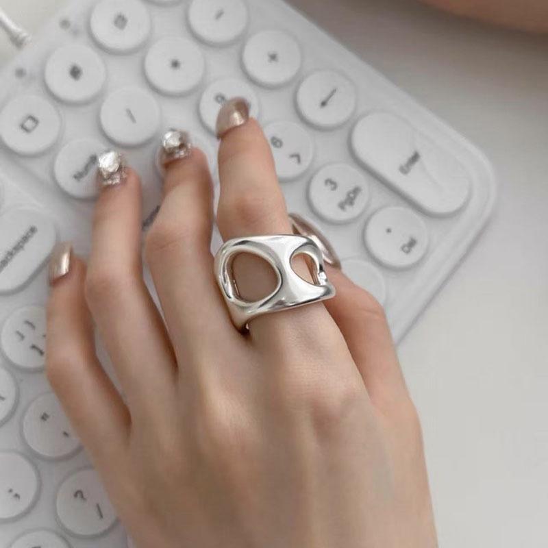 Adjustable Heart Ring: Women's 925 Sterling Silver, Retro Minimalist Style, Index Finger Fashion