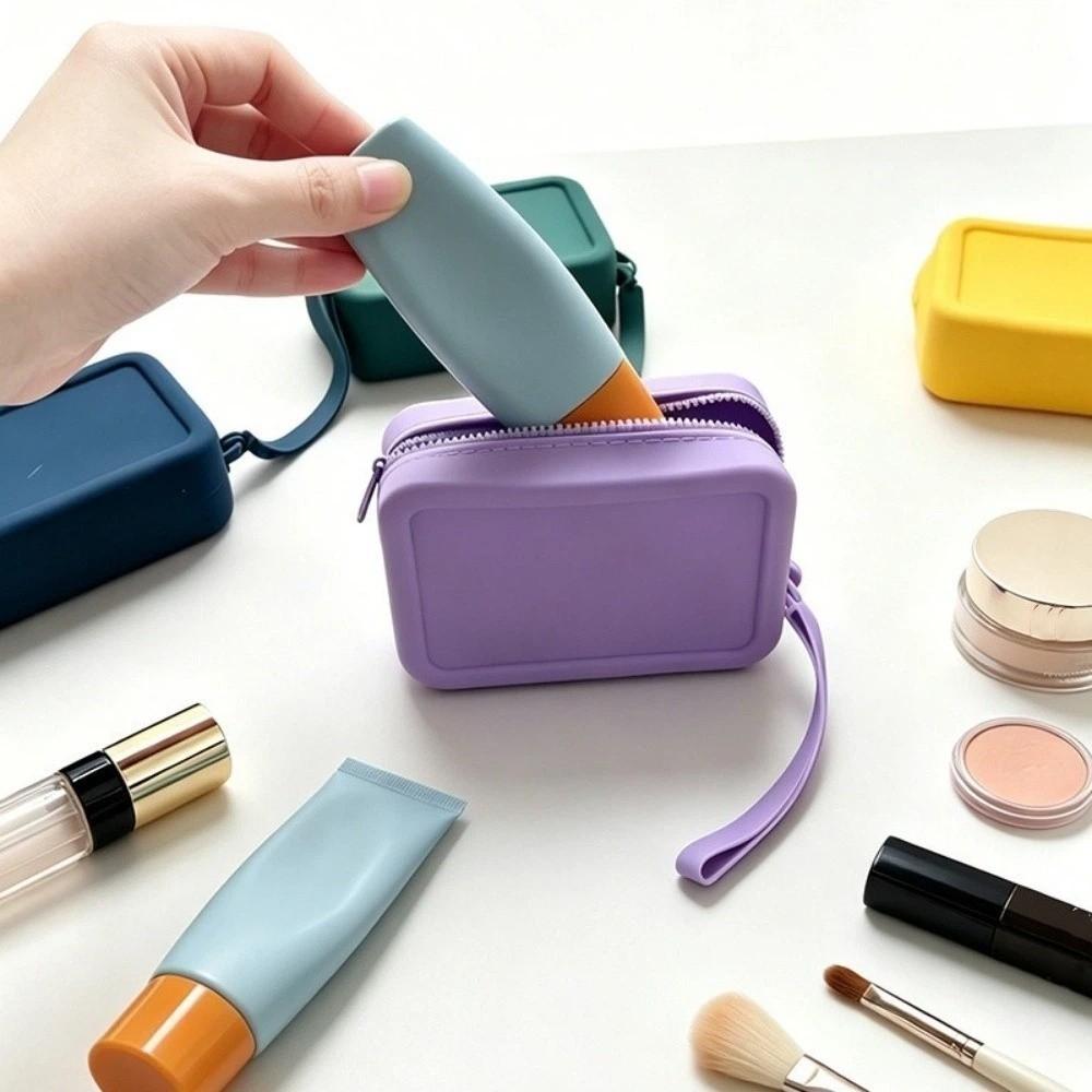 Silicone Cosmetic Makeup Bag Waterproof Storage Bag Wallet Toiletries Handbag  Holiday Gift