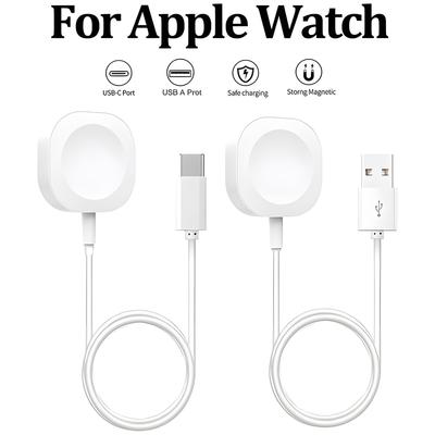 Magnetic Wireless USB A Fast Charger for Apple Watch Ultra Series 10 9 8 7 6 SE Type C Cable Charging for iWatch Series 5 3 2