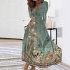 Autumn Collar Long Sleeve Printed Women's Dress Women's Clothing