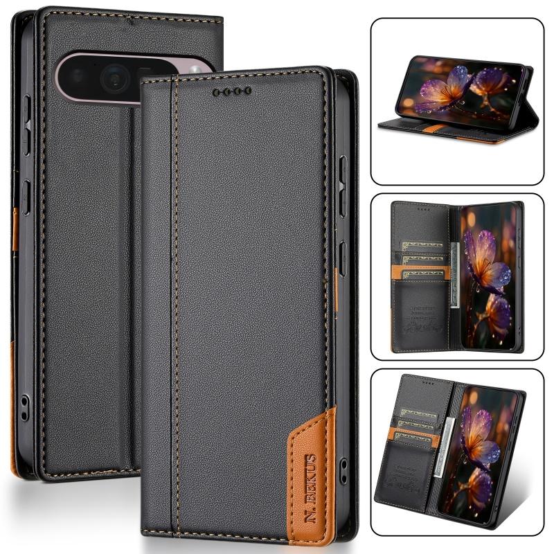 Magnetic Anti-theft Brush Leather Wallet Card Slot Phone Case for Google Pixel 10 Pro XL 9 9A 8 8A Flip Purse Holder Cover Coque