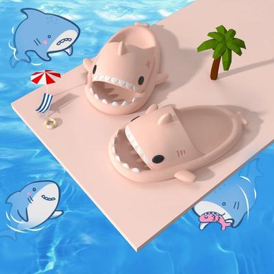 New Summer Slippers Lovely Shark Shape Slides Outdoor Shoes Flip Flops Couples Cartoon