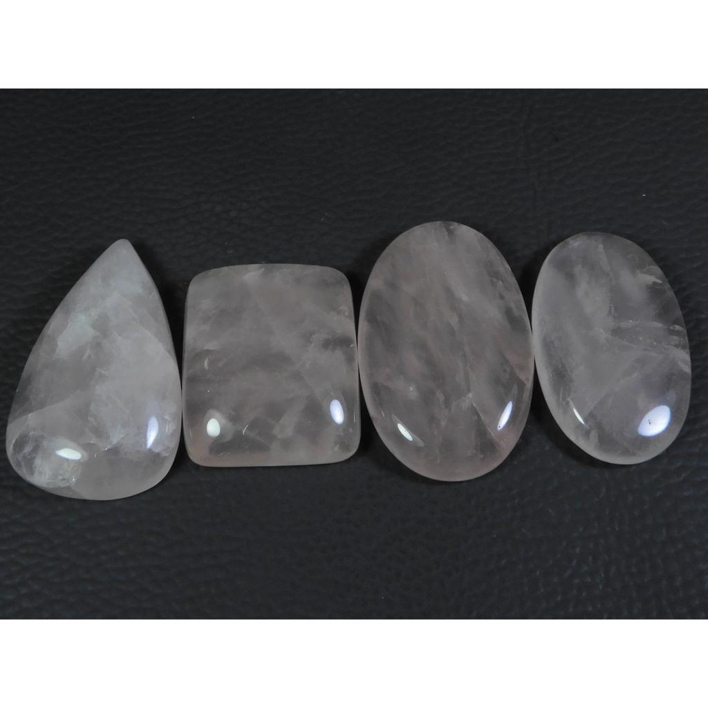 4Pcs Natural Baby Pink Rose Quartz Mix Cabochon Loose Gemstone Lot 286Cts. A-754