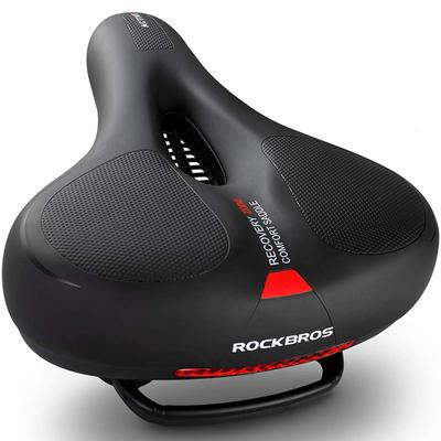 Rockbros Bicycle Extra Comfortable Memory Foam Saddle Cushion with Shock and Reflective Back Tape for Cross Mountain and Saddle, Thick, Absorption,
