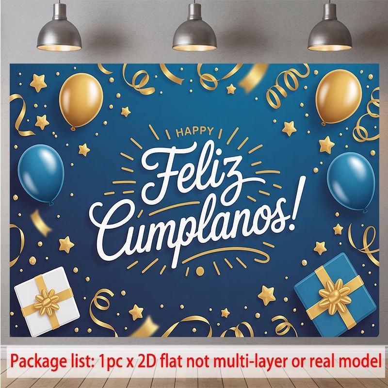 Party-Hintergrund Flach Feliz Cumpleanos Veranstaltungen Hochzeit Zeremonie Vier Jahreszeiten Foto-Hintergrund Dekoration Haustür Dekoration