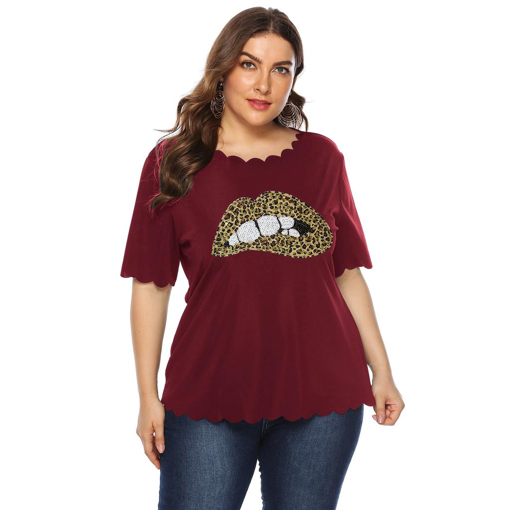 חולצת טריקו לנשים קיץ פלוס סייז נמר חולצת טריקו קז'ואל חולצות שרוולים קצרים