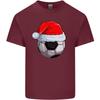 Christmas Football Santa Hat Xmas Soccer Unisexs Light Cotton TShirt